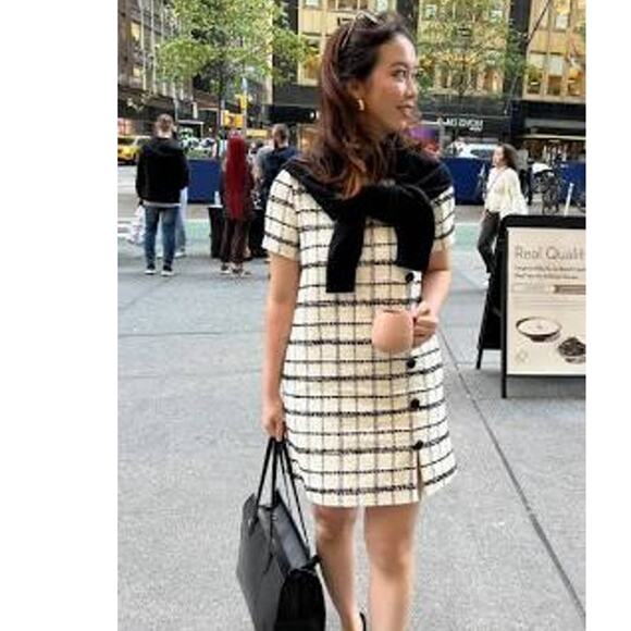 Mestiza New York Isolde Mini Dress 37TD04349CM Cream Black US 2 XS NEW NWT - Picture 1 of 12